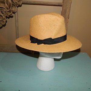 Halogen Tan Light Combo Panama Boho Straw Hat NWT